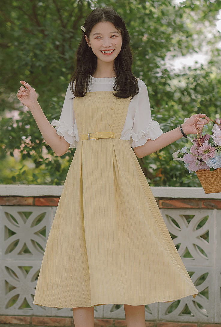 Vestido estilo pichi de rayas pastel