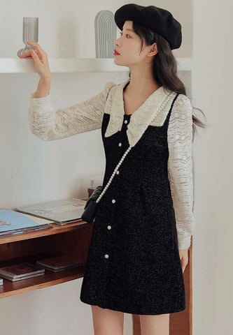 Lace Bow Sweater Dress