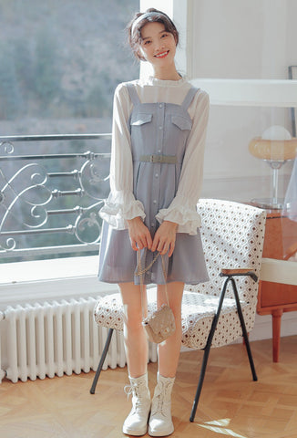 Vestido mini de rayas con botones