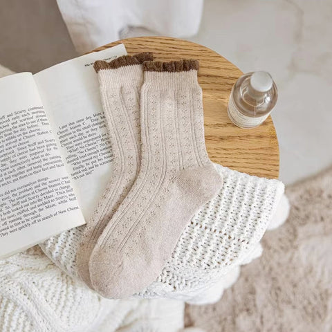 Rustic Daisy Wool Socks