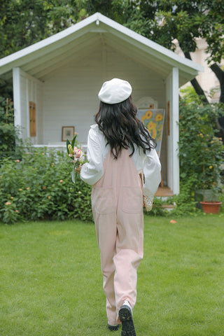 Denim-Overall mit Daisy Chain-Stickerei