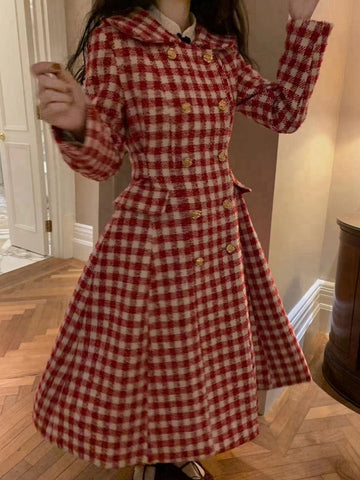 Candy Cane Gingham Dress Coat