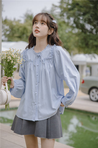 Essential Ruffle Trim Blouse