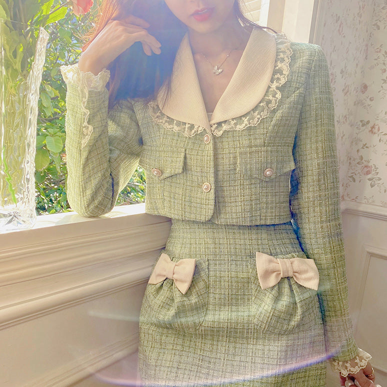 Conjunto de tweed Peter Pan de Matcha
