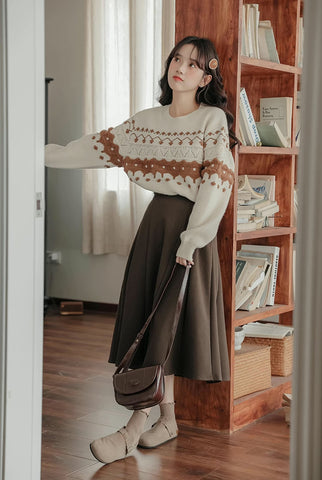 Suéter Fair Isle color canela
