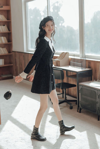 Sweet Bow Peter Pan Knit Dress