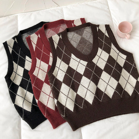 Diamond Plaid Vest