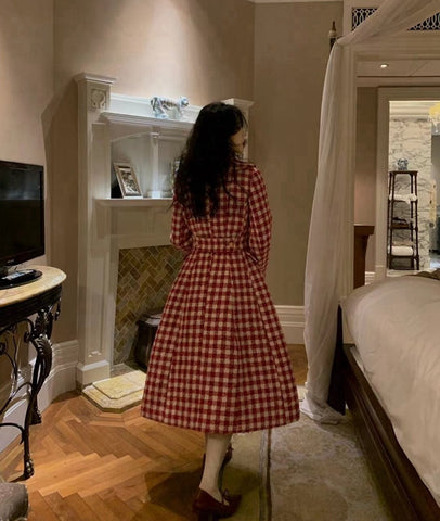 Candy Cane Gingham Dress Coat