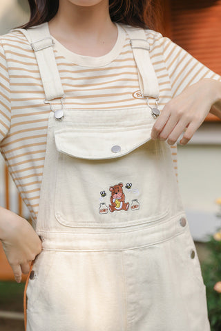 Honey Bear Short Overalls