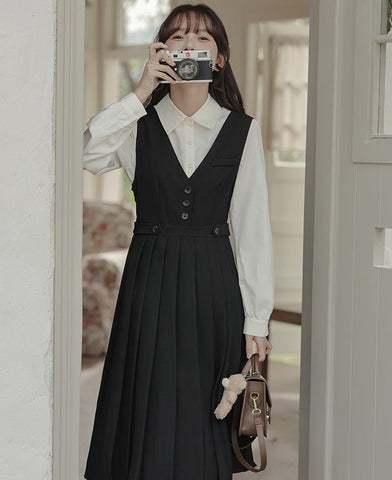 Journalist Midi Pinafore Set