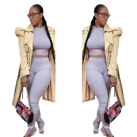 Belted Lapel Collar Trench Coat