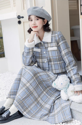 Elsa Plaid Tweed Midi Set