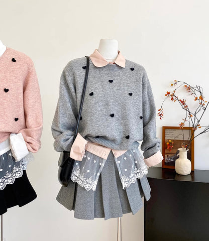 Polka Hearts Sweater