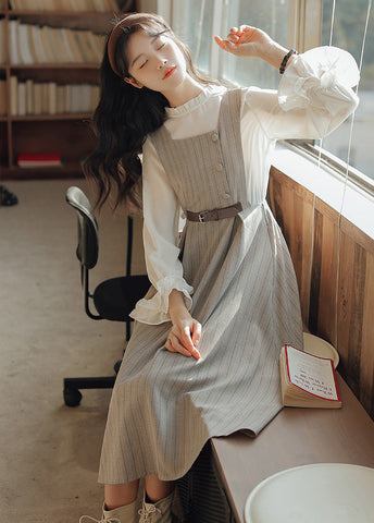 Vestido estilo pichi de rayas pastel
