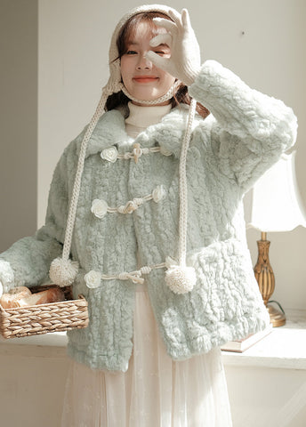 Abrigo de piel con botones Little Rose