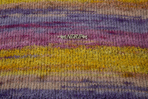 Vintage Color Block Striped Knit Sweater