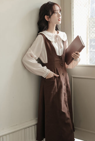 Little Baker Button Up Pinafore Dress