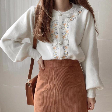 Floral Embroidered Cardigan