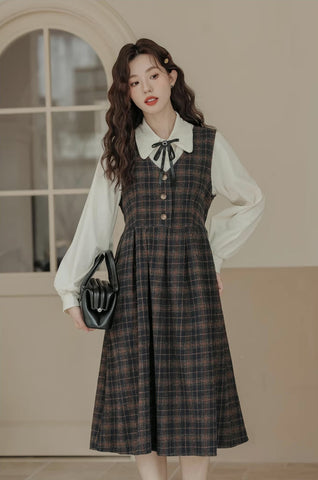 Edinburgh Plaid Pinafore Dress Set