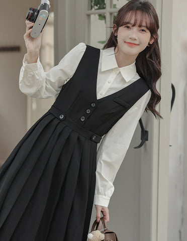 Journalist Midi Pinafore Set
