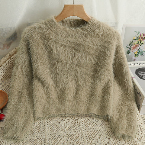 Fuzzy Cropped Sweater