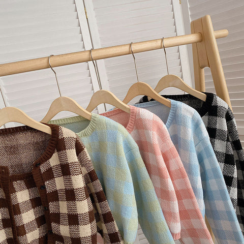 Gingham Cropped Cardi & Cami Set