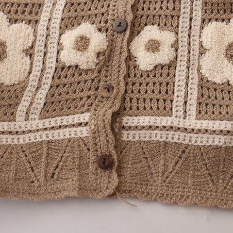 Chaleco de crochet de margaritas
