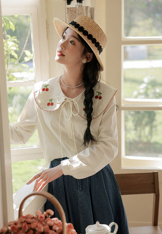 Sweet Cherry Collar Blouse