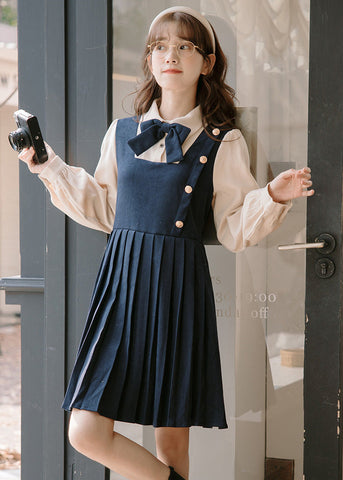 Varsity Pleated Twofer Dress