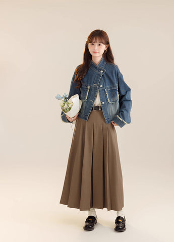 Plissierter Midi-Tennisrock