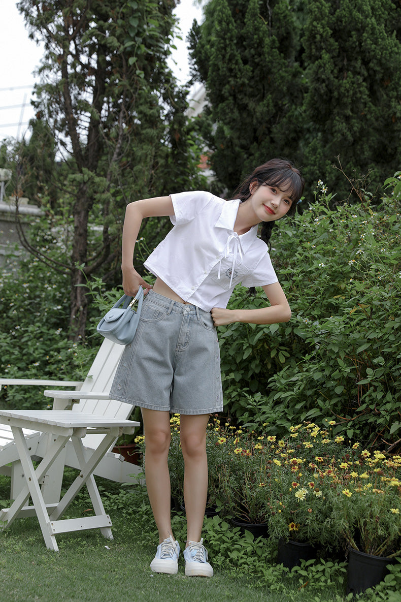 Saturn Embroidered Shorts