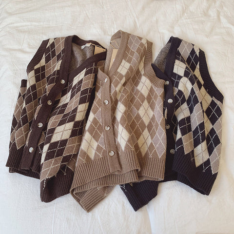 Autumn Argyle Plaid Vest