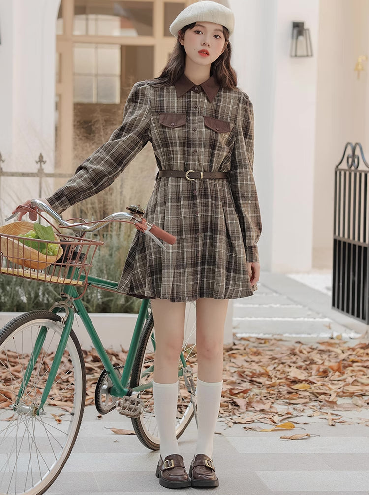 Brown Sugar Plaid Shirt Dress