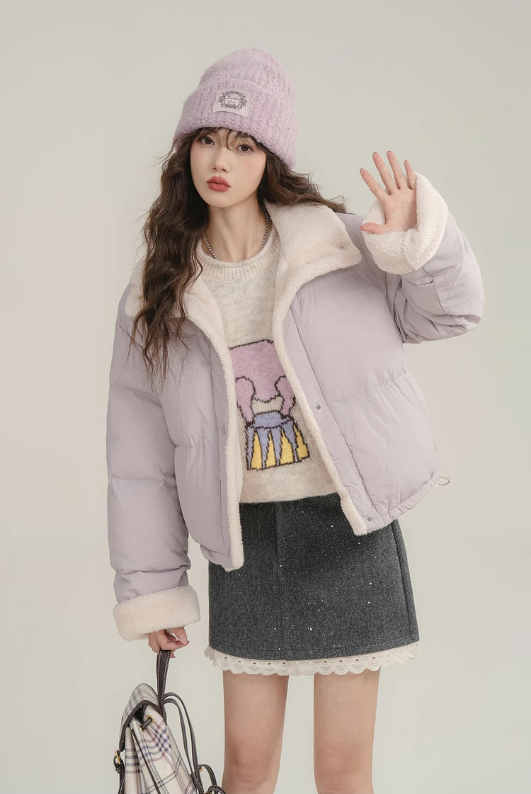 Sherpa Cropped Puffer Jacket