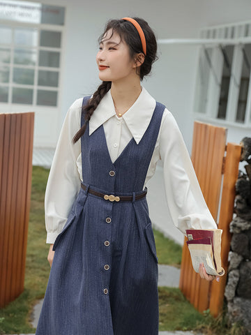 Traveller's Pinafore-Set mit Nadelstreifen
