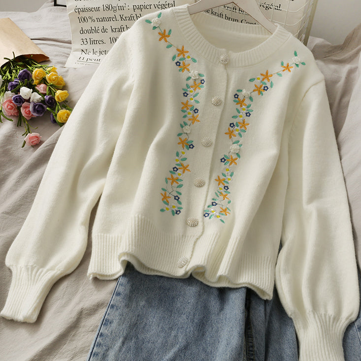 Floral Embroidered Cardigan