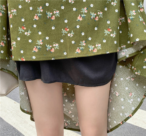 Raining Flowers Corduroy Midi Skirt