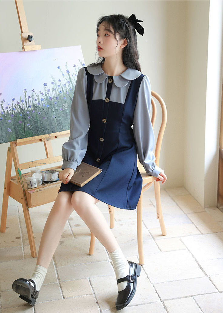 Twofer Minikleid mit Muschelkragen