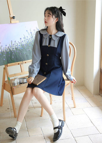 Twofer Minikleid mit Muschelkragen