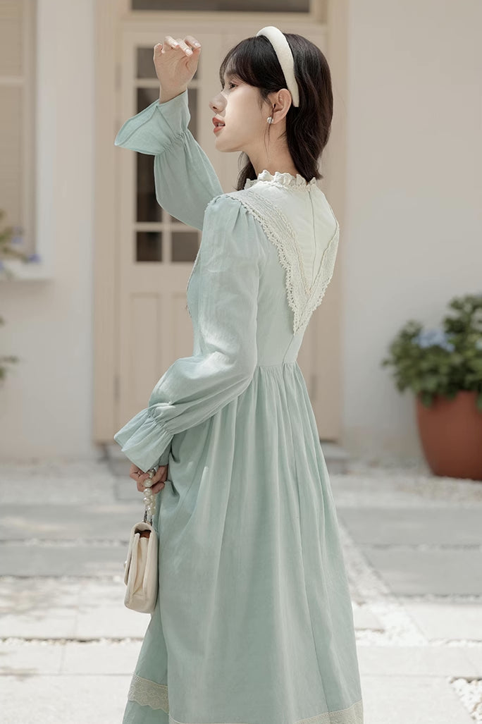 Mint Bows Midi Dress