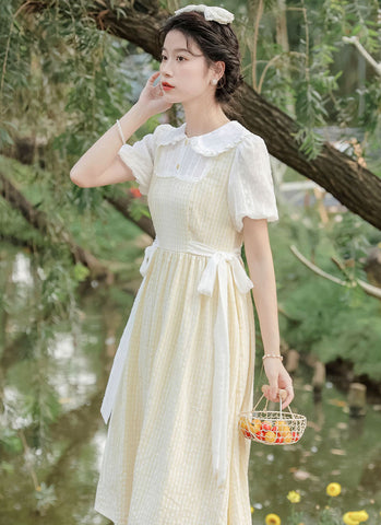 Gingham-Picknick-Zweiteilerkleid