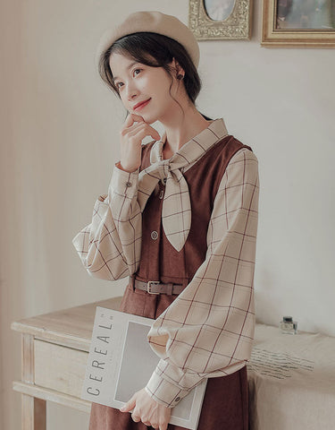 Button Up Suede Pinafore Dress