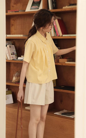 Gingham Plaid Blouse