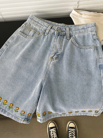 Daisy Chain Embroidered Shorts
