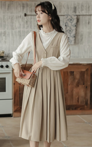 Journalist Midi Pinafore Set