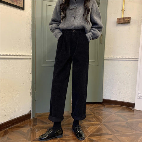 Pleated Corduroy Pants