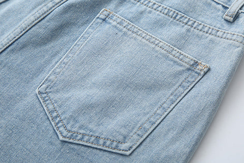 Embroidered Button Pocket Shorts