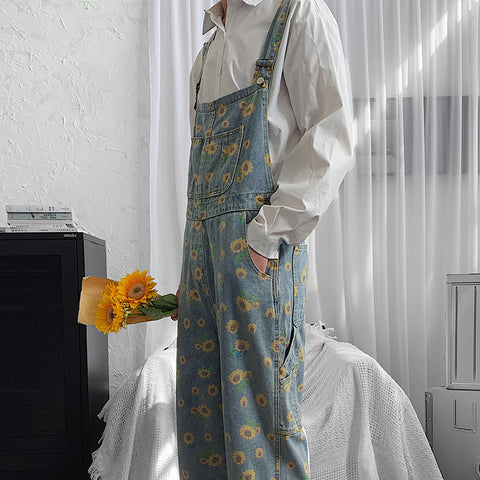 Sonnenblumen-Jeans-Overall