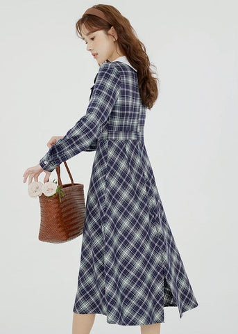 Uni Plaid Midi Dress