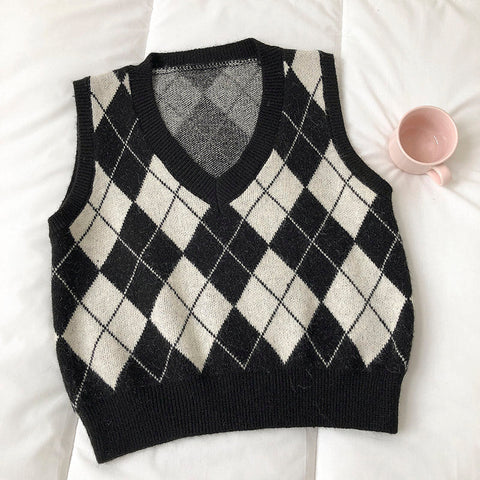 Diamond Plaid Vest
